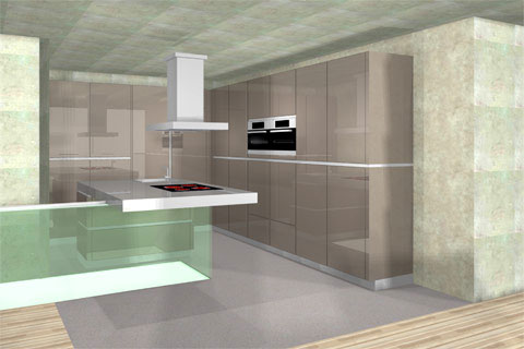 rendering of the transparent kitchen
