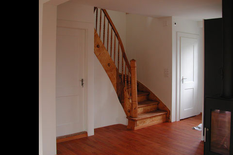 hallway and antique wooden staircase